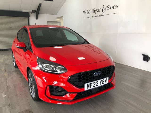 Ford Fiesta 1.0 EcoBoost Hybrid mHEV 125 ST-Line 5dr Hatchback Petrol Red